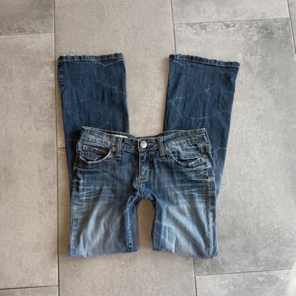 Decree Vintage Y2K Low Rise Skinny Bootcut Flare Stretch Distressed Jeans 7